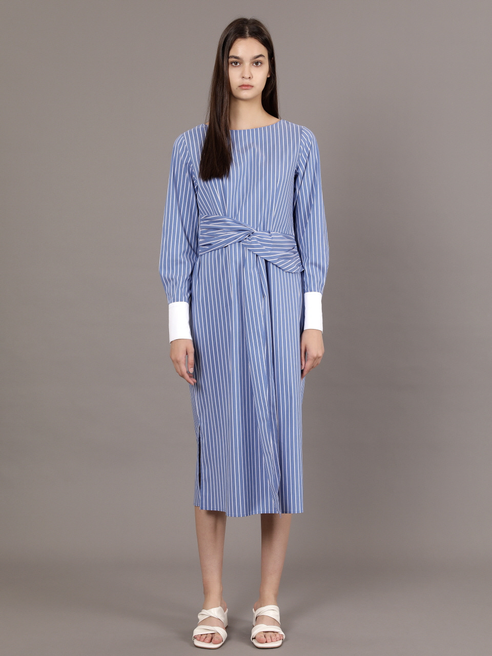 [Coett] Stripe Cotton Dress_BLUE