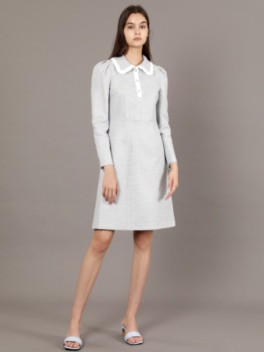 [Coett] Tweed Jewel Button Dress